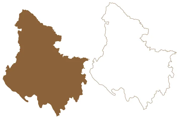 Rohrbach District Republic Austria Osterreich Upper Austria Oberosterreich State Mapa — Archivo Imágenes Vectoriales