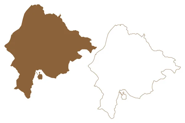 Distrito Feldkirch República Áustria Osterreich Estado Vorarlberg Vorarlbearg Mapa Ilustração — Vetor de Stock