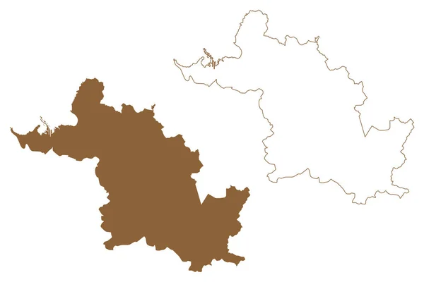 Bezirk Bregenz Republik Österreich Oder Osterreich Vorarlberg Oder Vorarlberg Kartenvektorillustration — Stockvektor