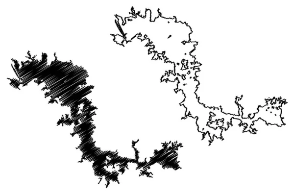 Lake Cerron Grande Republic Salvador Central America Map Vector Illustration — 图库矢量图片