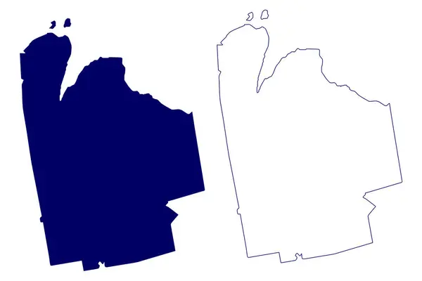 Comté Grey Canada Province Ontario Amérique Nord Illustration Vectorielle Carte — Image vectorielle