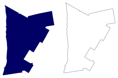 Huron County (Kanada, Ontario Eyaleti, Kuzey Amerika) harita vektör çizimi, çizim çizimi Huron haritası