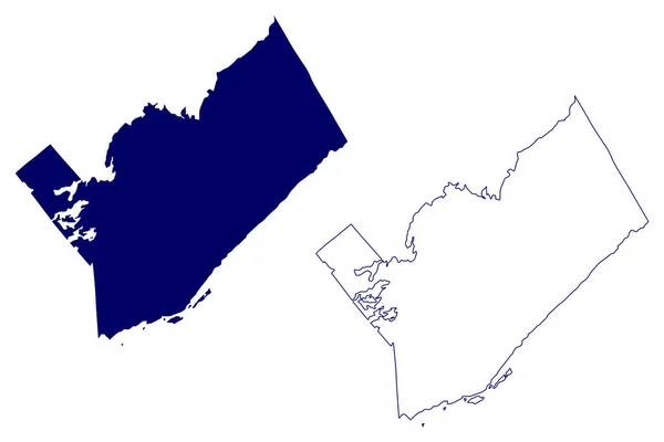 リーズ郡とグレンビル郡 カナダ オンタリオ州 地図ベクトル図 スケッチブルスケッチリーズ郡とグレンビル郡地図 — ストックベクタ