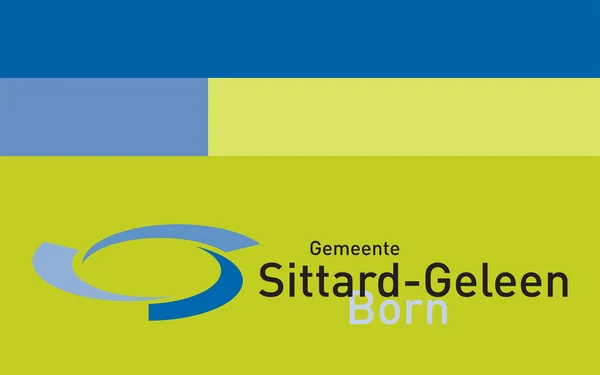 Flagga För Kommunen Sittard Geleen Limburgprovinsen Konungariket Nederländerna Holland Zittert — Stock vektor
