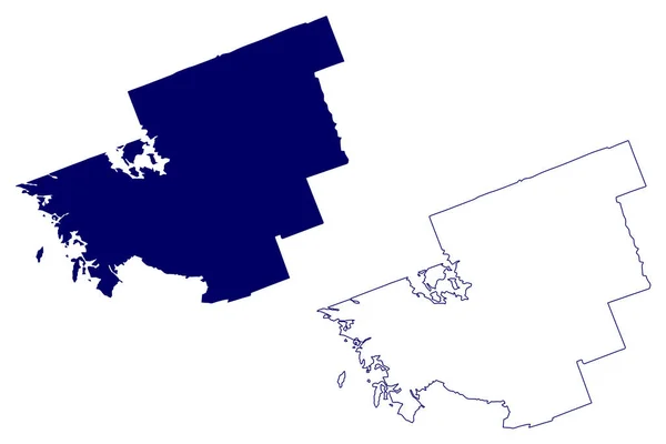 District Municipality Muskoka Kanada Provincie Ontario Severní Amerika Mapa Vektorové — Stockový vektor