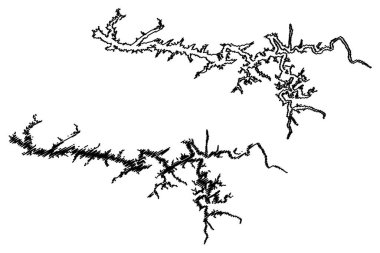 Lake Fontana Reservoir (United States of America, North America, us, usa, North Carolina) map vector illustration, scribble sketch Fontana Dam map
