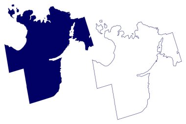 Simcoe County (Kanada, Ontario Eyaleti, Kuzey Amerika) harita vektör çizimi, çizim çizimi Simcoe haritası