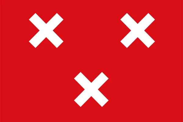 Flagga För Breda Stad Och Kommun Provinsen North Brabant Eller — Stock vektor