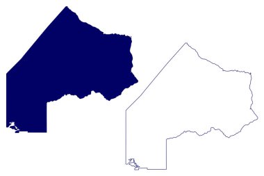 Kenora Bölgesi (Kanada, Ontario Eyaleti, Kuzey Amerika) harita vektör çizimi, çizim Kenora haritası