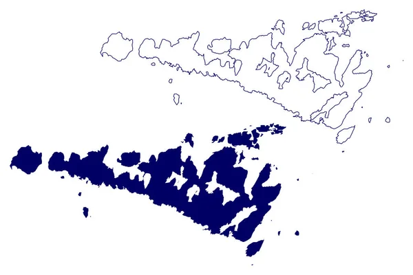 Manitoulin District Канада Провінція Онтаріо Північна Америка Map Vector Illustrch — стоковий вектор
