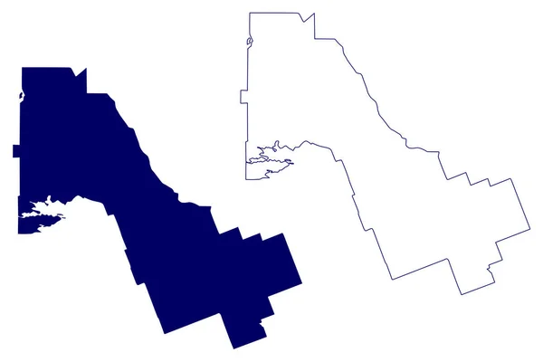 Nipissing District Канада Провінція Онтаріо Північна Америка Map Vector Illustrch — стоковий вектор