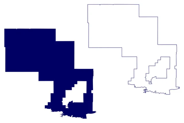 サドバリー郡 カナダ オンタリオ州 地図ベクトル図 スクリブル スケッチサドバリー郡地図 — ストックベクタ