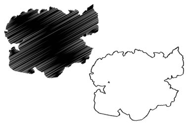 Lake Ilopango (Republic of El Salvador, central america) map vector illustration, scribble sketch Lago Ilopango map
