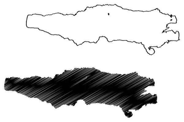 Lake Chapala United Mexican States Mexico Central America Map Vector — Vetor de Stock