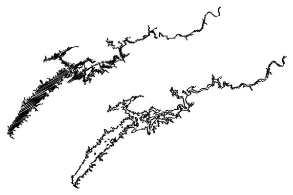 ทะเลสาบเชโรก างเก สหร ฐอเมร อเมร กาเหน เรา สหร ฐอเมร เทนเนสซ — ภาพเวกเตอร์สต็อก