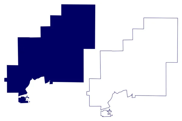Greater Sudbury City Canada Ontario Province North America Mapa Vector — Vector de stock