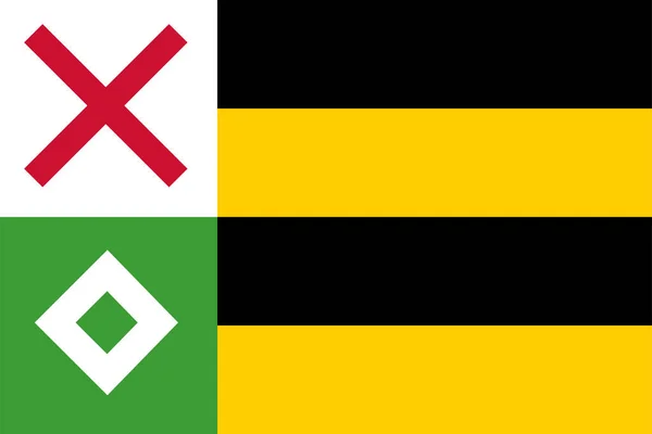Flag Moerdijk Municipality North Brabant Noord Brabant Province Kingdom Netherlands — Stock Vector