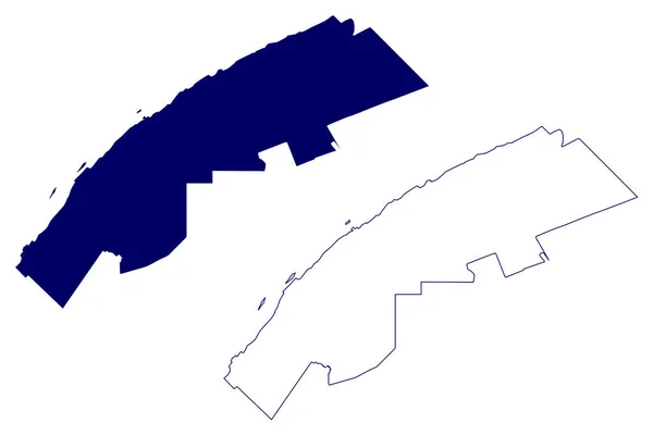 Bas Saint Laurent Administrativ Region Kanada Quebec Provinsen Nordamerika Karta — Stock vektor