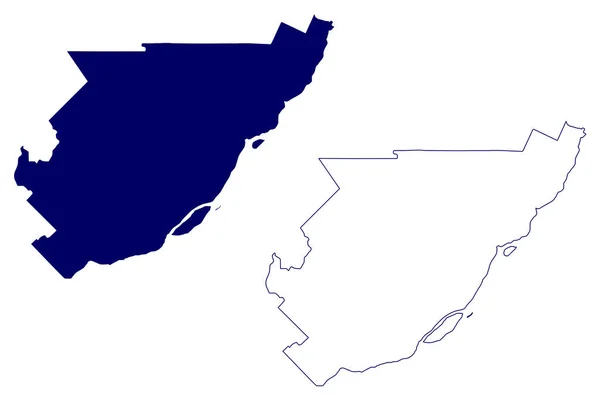 キャピトル ナショナル行政区 カナダ ケベック州 地図ベクトル図 スケッチブック キャピタル ナショナル地図 — ストックベクタ