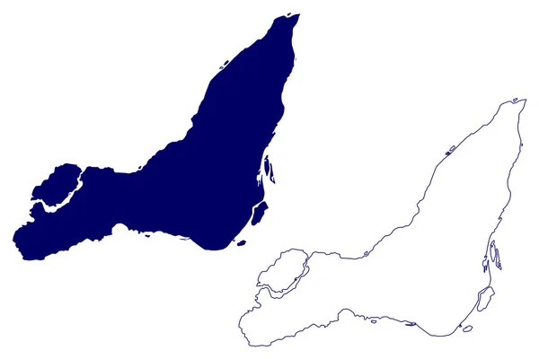 Montreal Verwaltungsregion Kanada Provinz Quebec Nordamerika Kartenvektorillustration Kritzelskizze Ville Montrael — Stockvektor