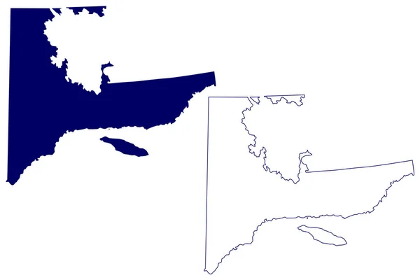 Cote Nord Správní Oblast Kanada Provincie Quebec Severní Amerika Mapa — Stockový vektor
