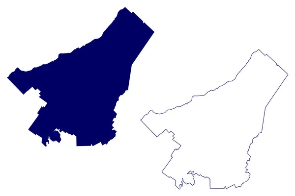 Chaudiere Appalaches Região Administrativa Canadá Província Quebec América Norte Mapa —  Vetores de Stock