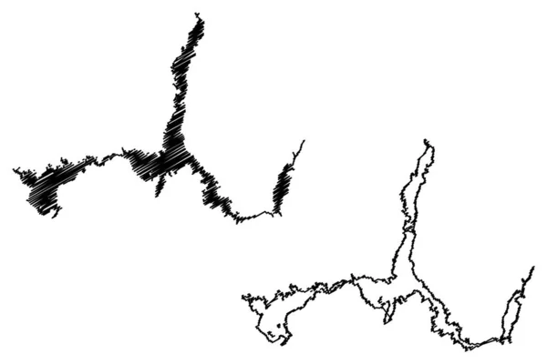 ทะเลสาบม างเก สหร ฐอเมร อเมร กาเหน เรา สหร ฐอเมร เนวาดา — ภาพเวกเตอร์สต็อก