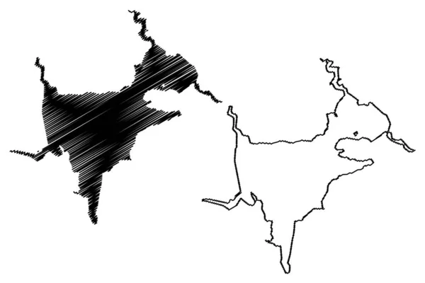 Lake North Canada United States North America Map Vector Illustration —  Vetores de Stock