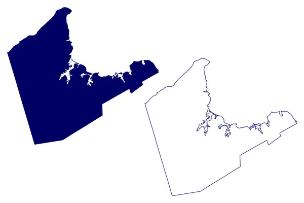 アンティゴニッシュ郡 カナダ ノバスコシア州 北アメリカ 地図ベクトル図 スケッチアンティゴニッシュ地図 — ストックベクタ