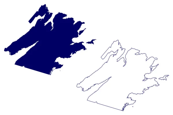 Cape Breton Lçesi Kanada Nova Scotia Eyaleti Kuzey Amerika Harita — Stok Vektör
