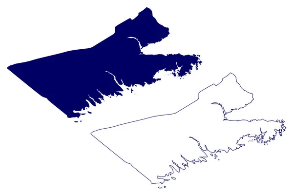カウンティ カナダ ノバスコシア州 北アメリカ 地図ベクトル図 スケッチブック バラ地図 — ストックベクタ