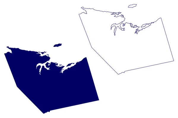 Hrabstwo Pictou Kanada Prowincja Nowa Szkocja Ameryka Północna Mapa Wektor — Wektor stockowy