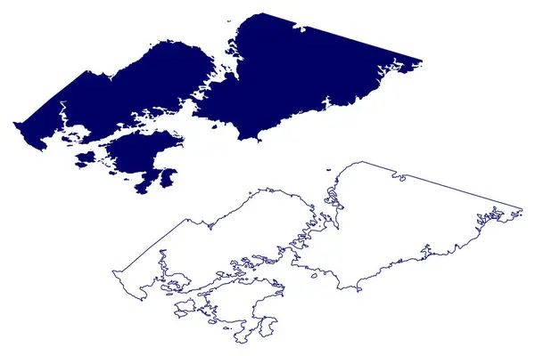 Condado Richmond Canadá Provincia Nueva Escocia América Del Norte Mapa — Vector de stock