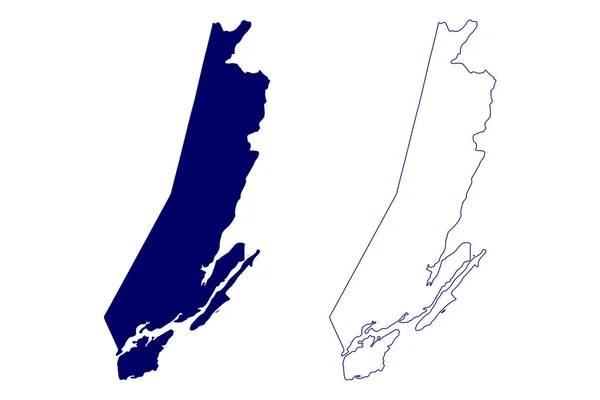 stock vector Victoria County (Canada, Nova Scotia Province, North America) map vector illustration, scribble sketch Victoria map