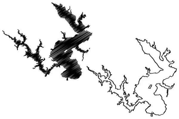 苏基特兰湖 萨尔瓦多共和国 中美洲 地图矢量图解 速写草图拉戈 苏基特兰地图 — 图库矢量图片