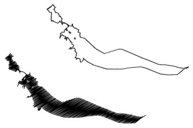 Lake Painted Rock Reservoir (United States of America, North America, us, usa, Arizona) map vector illustration, scribble sketch Painted Rock Dam map