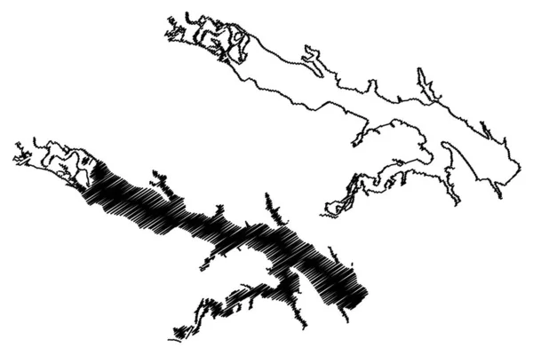 Озеро Красный Рок Резервуар Соединенные Штаты Америки Северная Америка Сша — стоковый вектор