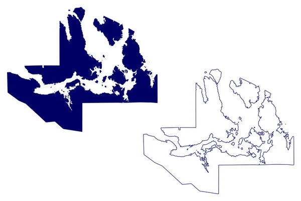 Kitikmeot Περιοχή Καναδάς Nunavut Επικράτεια Βόρεια Αμερική Χάρτη Διανυσματική Απεικόνιση — Διανυσματικό Αρχείο