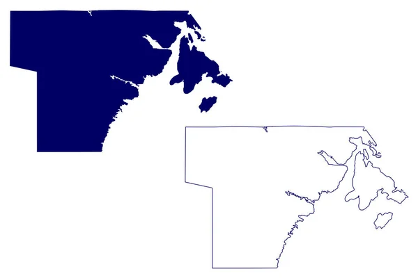 Région Kivalliq Canada Territoire Nunavut Amérique Nord Illustration Vectorielle Carte — Image vectorielle