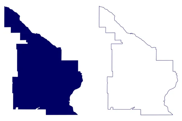 Division Canada Saskatchewan Province Amérique Nord Illustration Vectorielle Carte Croquis — Image vectorielle