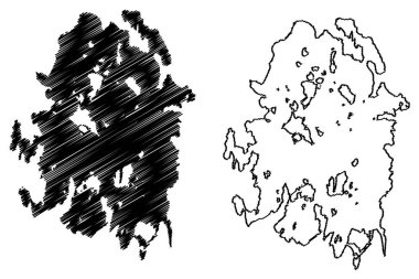 Lake Nipigon (Canada, North America) map vector illustration, scribble sketch Lake Winipigoos or Nipigon map