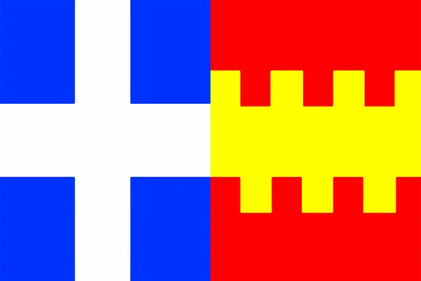 Flagga För Kommunen Sint Michielsgestel Norra Brabant Eller Provinsen Noord — Stock vektor