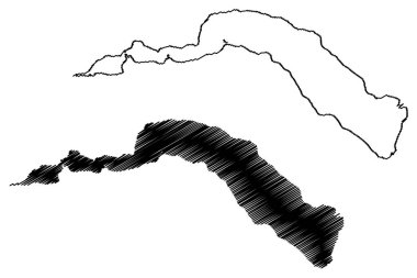 Lake Oppstrynsvatn (Kingdom of Norway) map vector illustration, scribble sketch Oppstrynsvatnet, Strynevatnet, or Strynevatn map