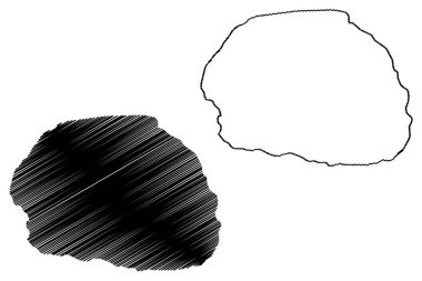 Oskjuvatn Gölü (İzlanda) harita vektör çizimi, Oskjuvatn Gölü veya Askja Gölü haritası