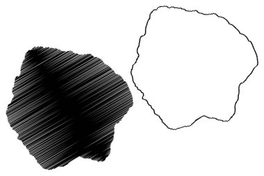 Lake Tazawa (Japan, Honshu) map vector illustration, scribble sketch Tazawa-ko map