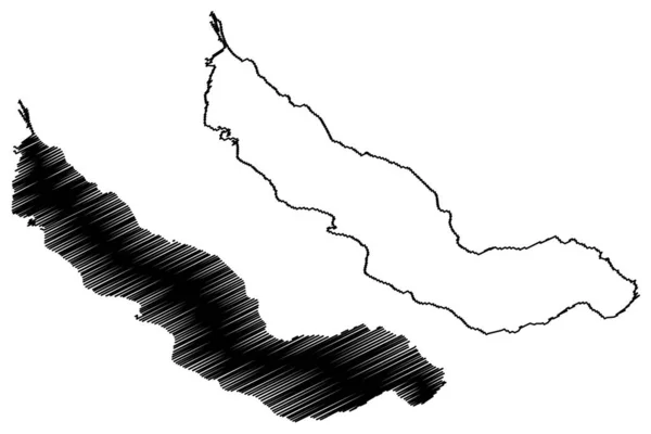 Λίμνη Thun Ελβετική Συνομοσπονδία Ελβετία Χάρτη Διανυσματική Απεικόνιση Scribble Σκίτσο — Διανυσματικό Αρχείο