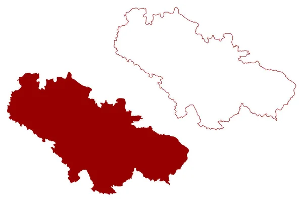 Distretto Pfaffikon Svizzera Confederazione Svizzera Cantone Zurigo Mappa Vettoriale Abbozzo — Vettoriale Stock