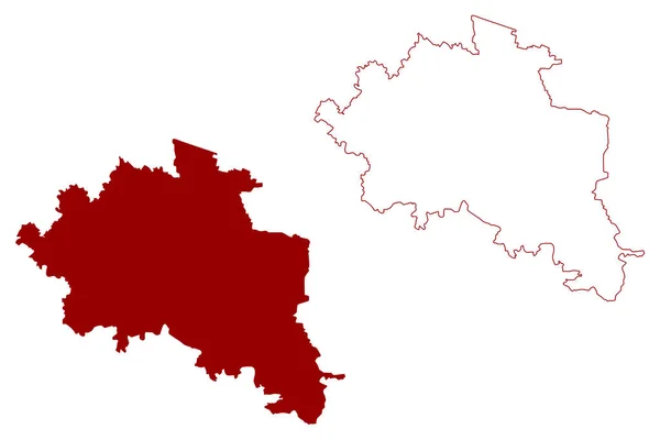 Distretto Winterthur Svizzera Confederazione Svizzera Cantone Zurigo Mappa Vettoriale Abbozzo — Vettoriale Stock
