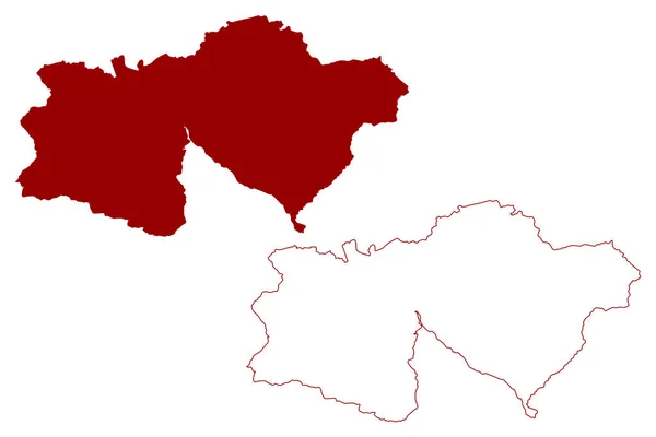Thun District Zwitserland Zwitserse Bondsstaat Kanton Bern Bern Map Vector — Stockvector