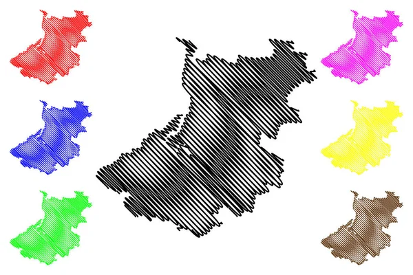 Sedgemoor Metropolitan olmayan bölge, (İngiltere Birleşik Krallığı ve Kuzey İrlanda, Somerset veya Somersetshire, İngiltere) harita vektör çizimi, çizim haritası